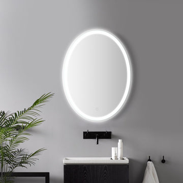 Dane 27 Round Frameless Anti-Fog Aluminum Front/Back-lit Tri-color LED Bathroom Vanity Mirror with Smart Touch Control